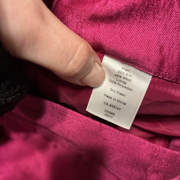 talbots signature pink high rise silk wool reflective shine dress pants 8 Medium - Picture 4 of 4